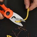 Electrician Electrical Scissors for Cables Fabrics Tool 14.5x7.5cm,Black Red