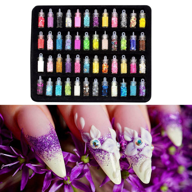 48 Color Nail Jewelry Glass Bottle No Fading Natural Slime DIY Filler Supplies