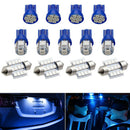 13Pcs Car Blue Light Interior LED Lights For Dome License Plate Lamp 12V Kit 3C