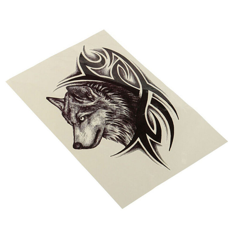 Large Wolf Head Waterproof Temporary Removable Tattoo Body Arm Leg Art Stick Gw