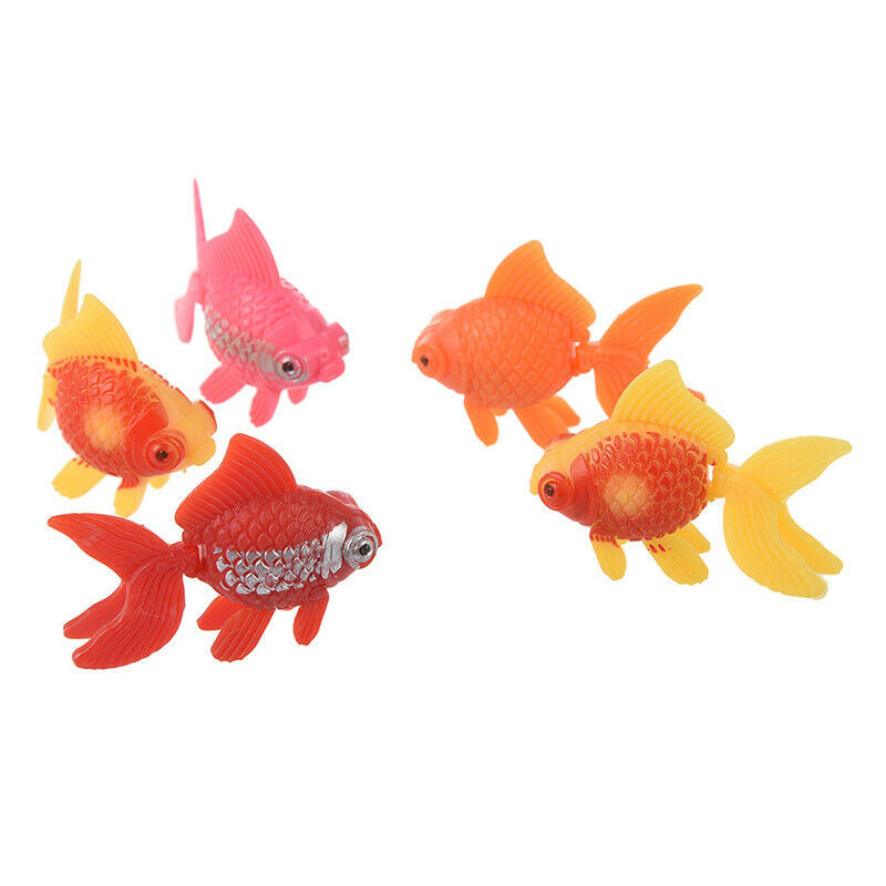 5pcs artificial plastic ornament aquarium fish - goldfish. M8X9