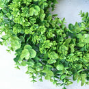 1X(Artificial Green Leaves Wreath Eucalyptus Milano Grass Wreath- 17 inch F
