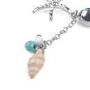 Surgical Steel Crystal Starfish Punk Conch Dangle Navel Ring Body Jewelry