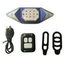 Bike LED Turn Signal Blinker Tail Light Indicator Rechargeable Blue