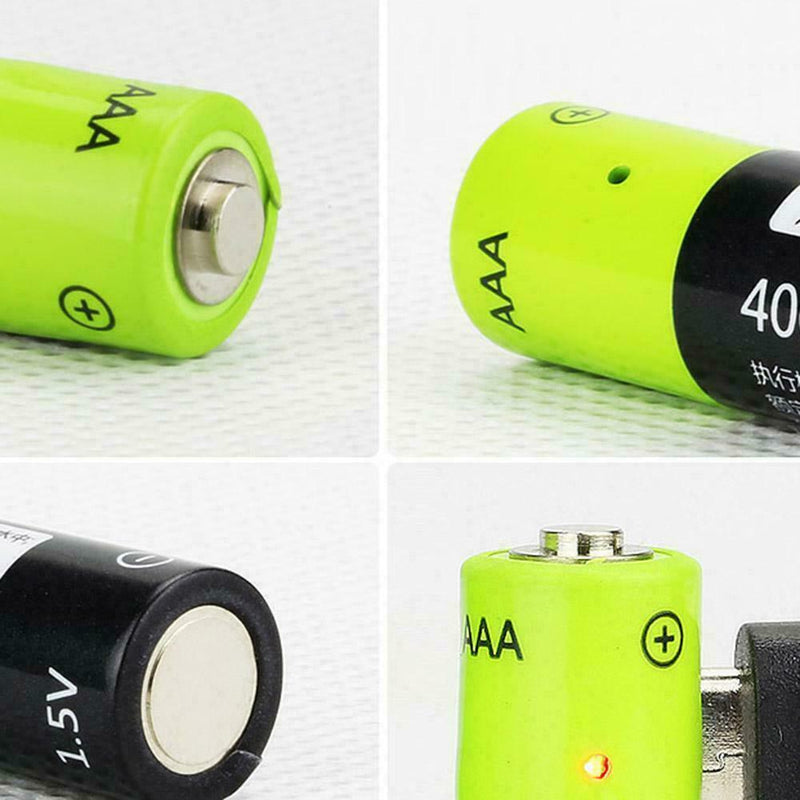 2pc 4 AAA 1.5 V charger USB rechargeable AAA Li-po-Battery Battery. I5W3 Ba R4E5