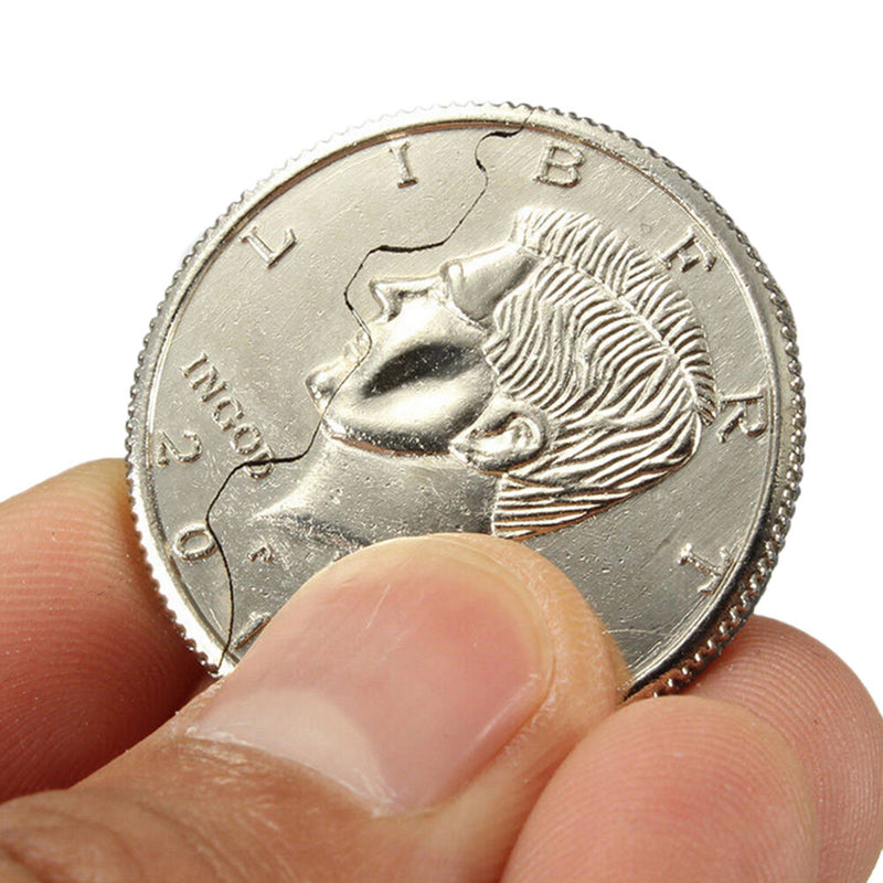 Magic Close-Up Street Trick Bite Coin Bite And Restored Half Dollar illusion ME