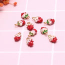10Pcs New Arrival Enamel Strawberry Charms Pendant DIY Jewelry Craft Findings OZ