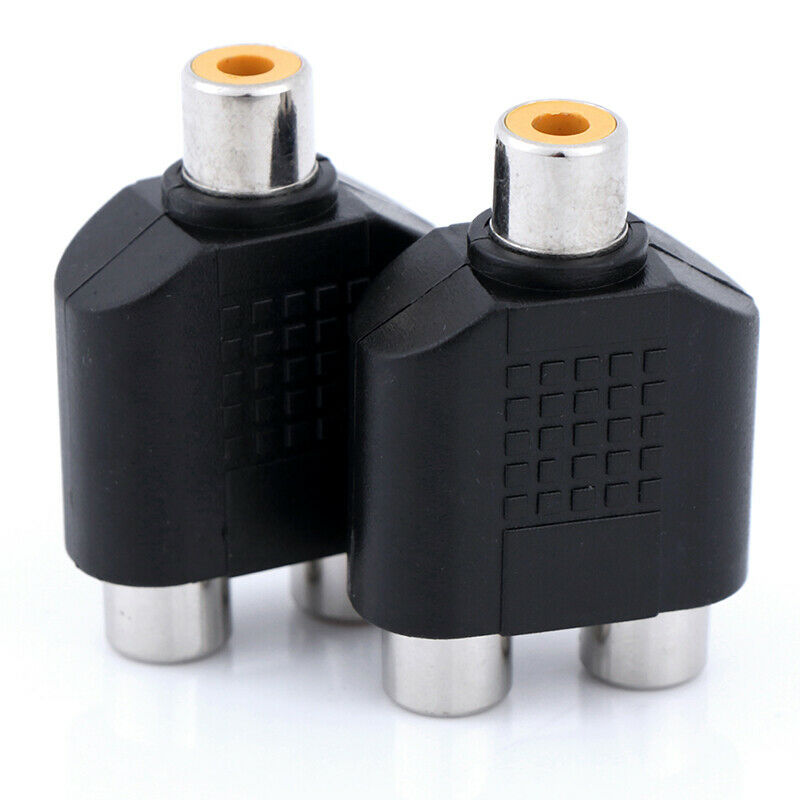 2Pcs Audio connecter adaptor plug 3.5 stereo plug RCA AV splitter adapter RCA