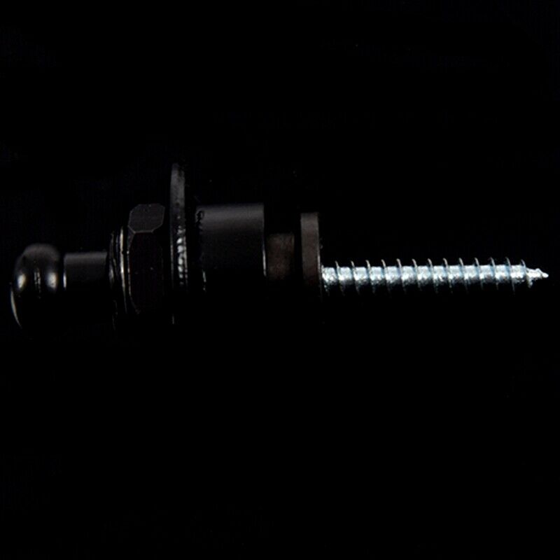 Strap Lock Straplocks Round Head for Electric Guitar Bass Black