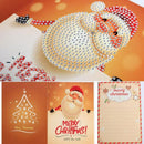 Christmas Cards 5D DIY Diamond Painting Round Drill Greeting Thank You Card