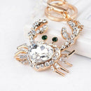 New Creative Rhinestone Crab Crystal Keychain Design Key chain Gift P8L4
