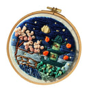 DIY Embroidery Starter Kit Printed Starry Sky Hand Needlework Pattern