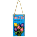 Tulips Easter Plaque Hanging Board Wall Art for Easter Day Home Supplies