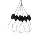 600 Pcs/100 Groups Fishing Bobber Stopper 6 In 1 Black Rubber Oval Float Sp