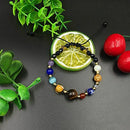 Natural Stone Beads Galaxy Planets Solar System Bracelet Bangle