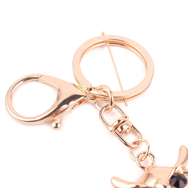 Cute Owl Tassel Key Ring Car Bag Mini Charm Keychain Crystal Animal Women Gi Bj