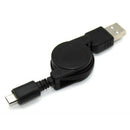 Black Micro Android USB 2.0 B Retractable Data Sync Charger Cable Cord  Phone