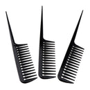 3Pcs Barber Plastic Hair Teasing Comb Lifting Back Combing Brush Rat Tail