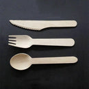 Disposable Wooden Cutlery 300 pack -Forks(100), Knives(100) and Spoons(100) G6M2