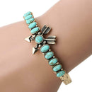 Boho Women Retro Turquoise Cuff Bracelet Alloy Ethnic Open Bangle Jewelry