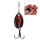 5pcs 2.2g 6cm Metal Fishing Lure Hook Spinner Spoon Lures Rotating Sequin Bait
