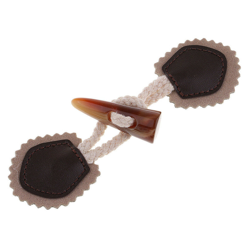 1 Set Leather Horn Toggle Closures for Clothes Coat Duffle Decoration Khaki