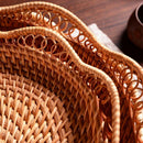 Handmade Wicker Woven Storage Basket Restaurant Bread Fruit Vegetables Food