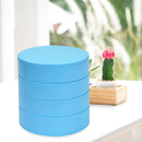 4 Layers Rotatable Jewelry Storage Box Plastic Cosmetic Container (Blue) A