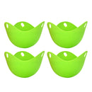Set of 4 Kitchen Egg Poacher Safe Egg Maker For Microwave Stovetop Green