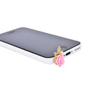 2PCS 3.5mm Rose Crystal Anti Dust Cap Earphone Jack Plug Stopper Cell Phone LJ