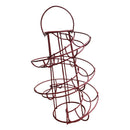 Iron Spiral Egg Holder Roller Rack Organizer Dispenser Keeper 24 Eggs Red
