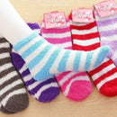 1 Pair Womens Soft Cozy Fuzzy Socks Home Warm Striped Free Slipper Size Z6S L7A2