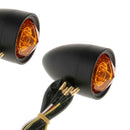 1 Pair Motorcycle Amber Turn Signals Indicator Lights 12V High Quality Black