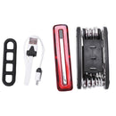 180T Led Usb Rechargeable Bike Tail Rear Light With Multi-Tool For Bicycle  N7R3