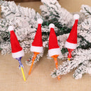12pcs Mini Christmas Hats Decorative Cutlery Holder Lollipop Top Cover Gift A