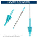 Toilet Brush Plunger Stainless Steel Long-Handled with Wall Hook Dredge Cle