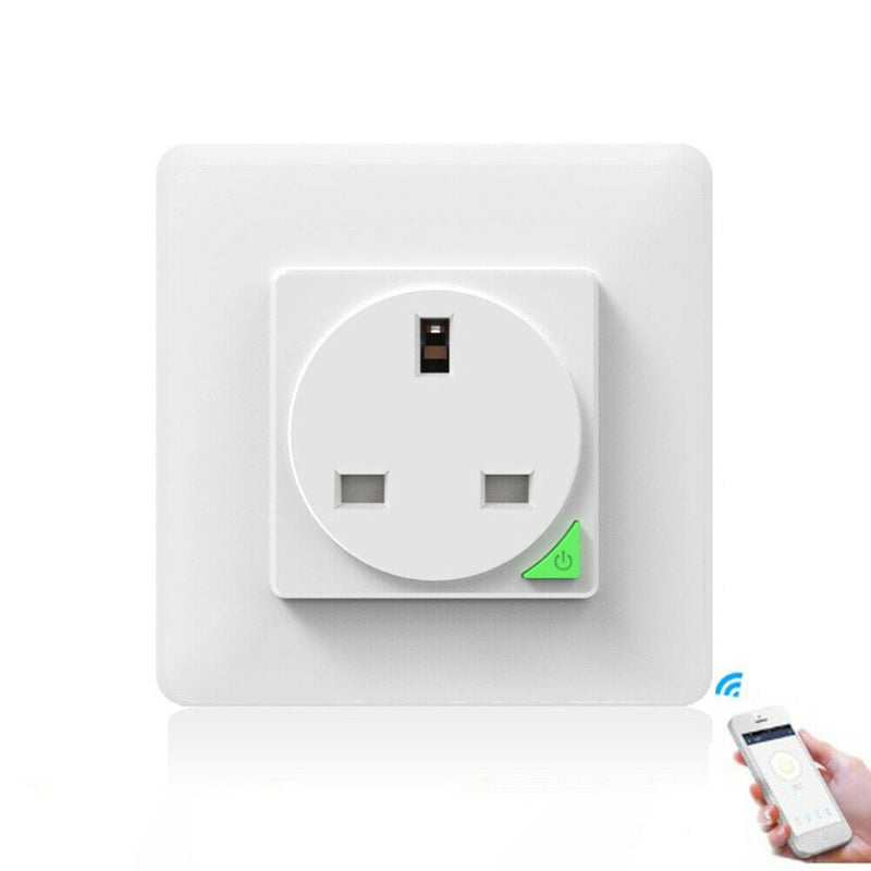 Smart Wall Socket Voice Remote Control UK Plug Timer 16A Wifi Power Outlet