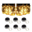 6 Pack Solar Mason Jar Lights, 10 Led String Fairy Firefly Lights Lids Inse
