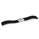 20mm Waterproof Stripe Pattern Silicone Watch Band Strap (Black) Y2J1