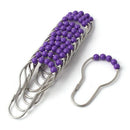 Bathroom Purple Roller Ball Shower Curtain Rings Hooks 12 Pcs Z3A4