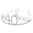 40th Birthday Tiara and Sash Set 40 and Still Hot Satin Sash Rhinestone Tiara