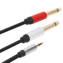1.8m 3.5mm Male to Dual 6.35mm Male Audio Cable for Mixer Amplifier Speaker