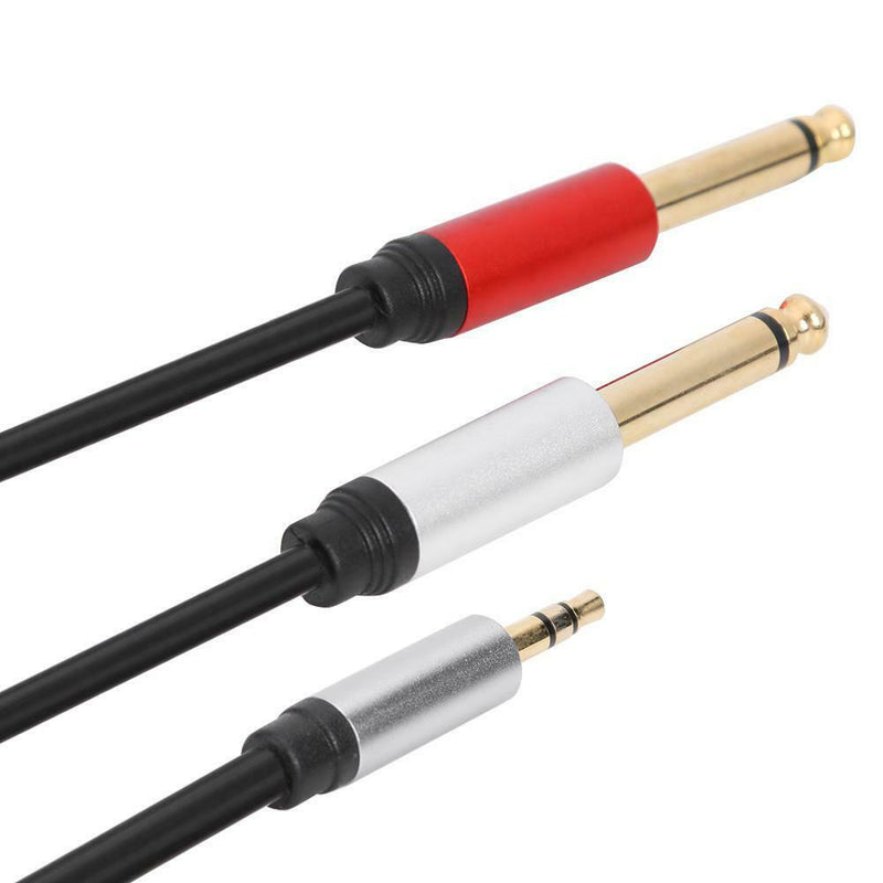 1.8m 3.5mm Male to Dual 6.35mm Male Audio Cable for Mixer Amplifier Speaker