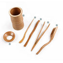 6 Pieces Bamboo Tea Accessories Chinese Kung Fu Tea Ceremony Utensils Kits