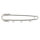 10 Pieces Large Safety Pin DIY Dangle Findings with 3 Loops Crafting Sewing Pin