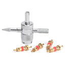 Car Bike Tire Accessory + 4 Valve Stem Core 4 Way Tyre Valve Repair Remover T 3c