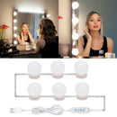 6pcs LED Makeup Mirror Light Bulb Kit Dimmable USB Hollywood Vanity Lights