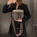 Fashion Woolen Messenger Bag Women Semicircle Wide Zip Shoulder Bags (Red)