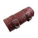 Frame Buckle Motorcycle Roll Tool Bag for Fork Handlebar Sissy Bar (Brown)