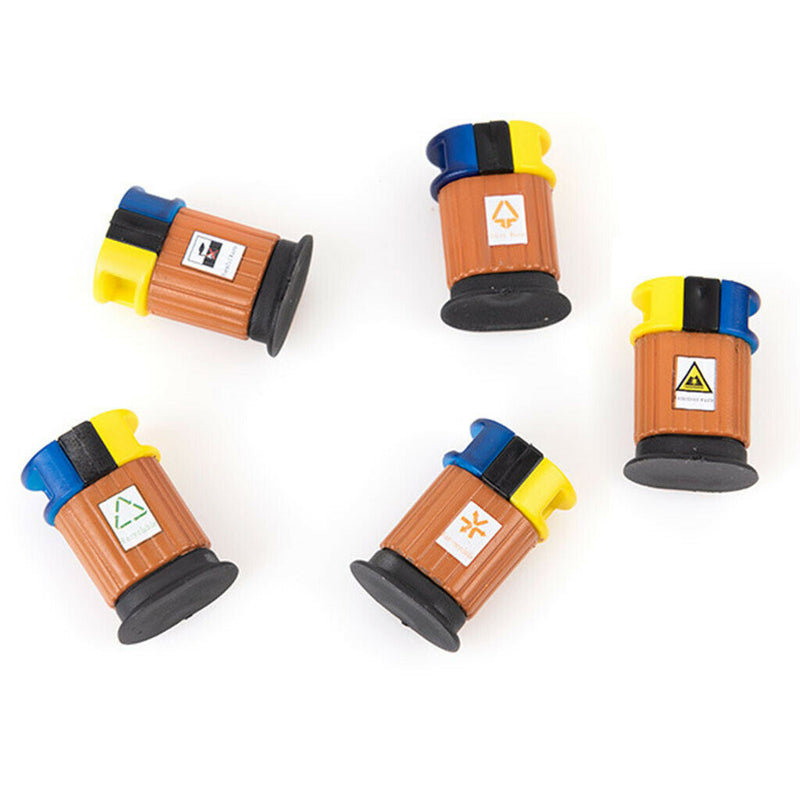 5Pcs 1:87 Scale Plastic HO Gauge Painted Trash Cans Set Railway Scenery